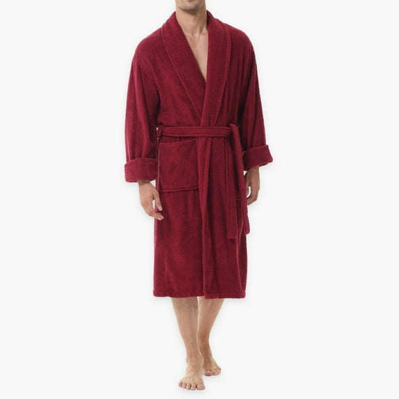 Men's INK+IVY Cotton Terry Robe Color: Claret Size: XL/XXL