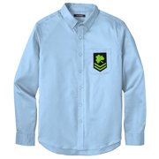 Men's IRISH MILITARY PATCH Twill Shirt with Pocket, XL Cloud Blue