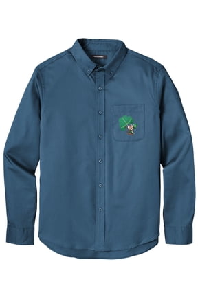 Men's IRISH MOUSE PATCH Twill Shirt with Pocket, Extra-Small Regatta Blue