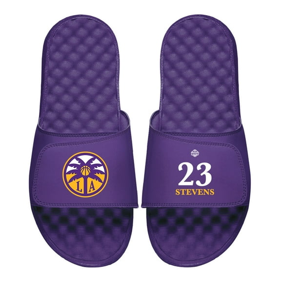 Men's ISlide Azura Stevens Purple Los Angeles Sparks Logo Split Slide Sandals