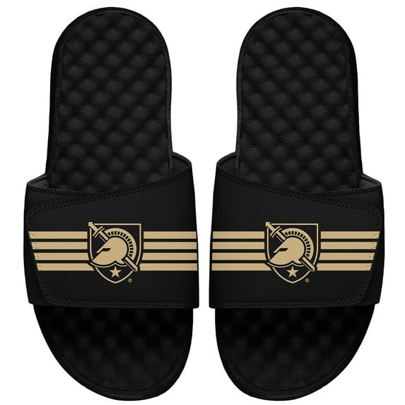 Men's ISlide Black Army Black Knights Varsity Stripes Slide Sandals
