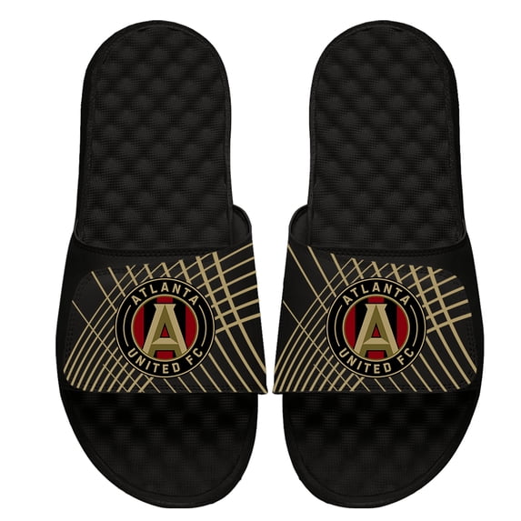 Men's ISlide Black Atlanta United FC Lines Slide Sandals