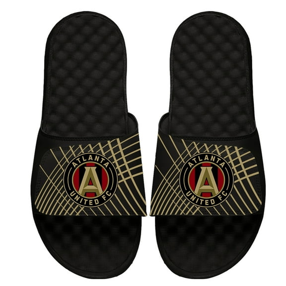 Men's ISlide Black Atlanta United FC Lines Slide Sandals