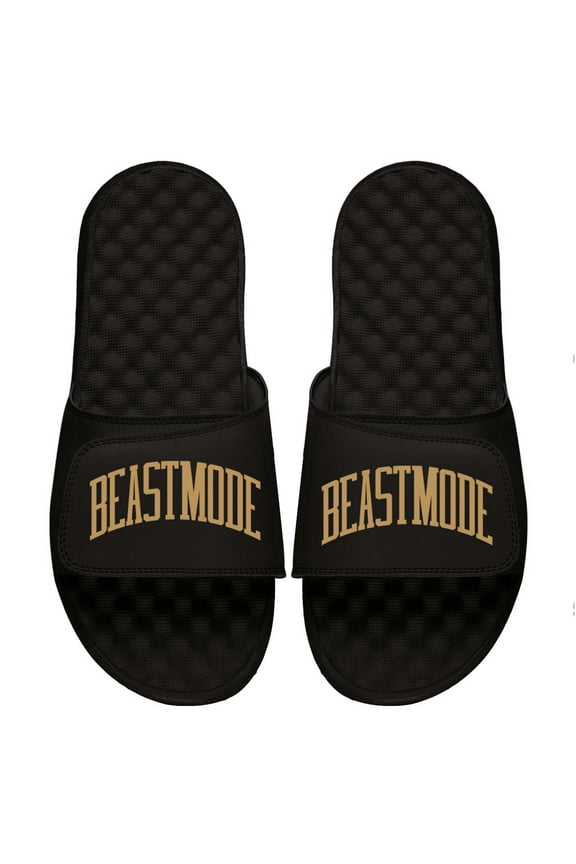 Men's ISlide Black Beast Mode Wordmark Slide Sandals