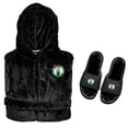thumbnail image 1 of Men's ISlide  Black Boston Celtics Hooded Phantom Robe & Fur Slide Bundle, 1 of 1