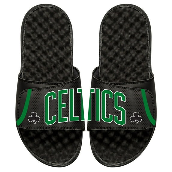 Men's ISlide Black Boston Celtics Statement Jersey Split Slide Sandals