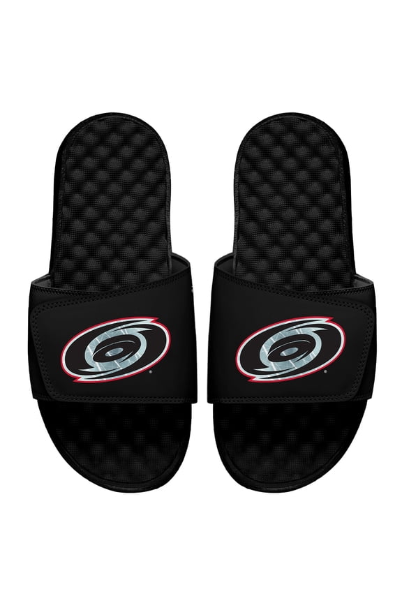 Men's ISlide Black Carolina Hurricanes Ice Clipping Mask Slide Sandals