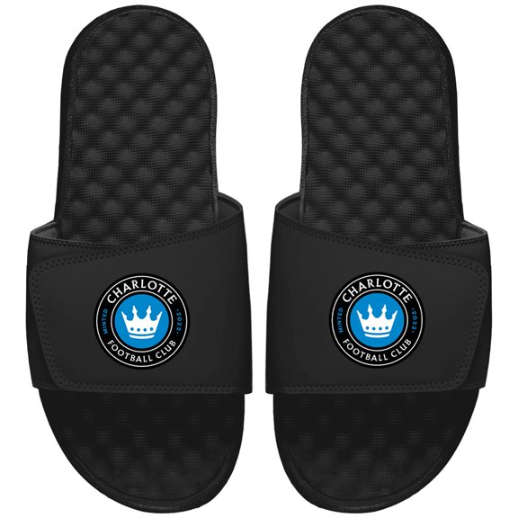 Men's ISlide Black Charlotte FC Primary Team Logo Slide Sandals