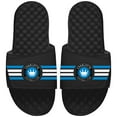 thumbnail image 1 of Men's ISlide Black Charlotte FC Stripes Slide Sandals, 1 of 1