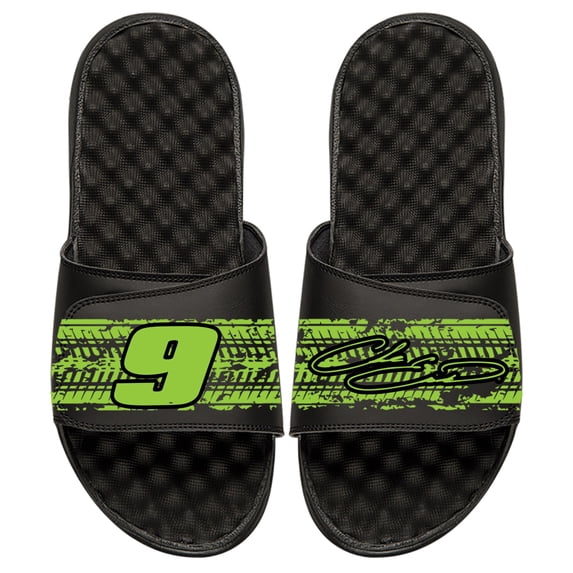 Men's ISlide Black Chase Elliott Driver Tire Marks Slide Sandals
