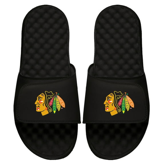 Men's ISlide Black Chicago Blackhawks Primary Logo Slide Sandals