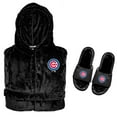 thumbnail image 1 of Men's ISlide  Black Chicago Cubs Hooded Phantom Robe & Fur Slide Bundle, 1 of 1
