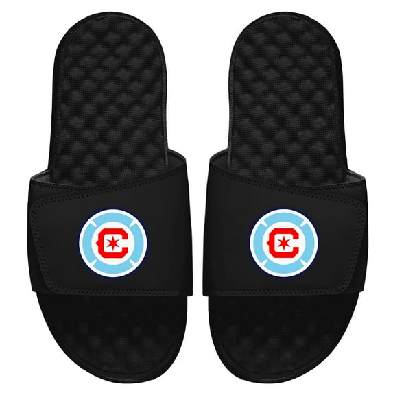 Men's ISlide Black Chicago Fire Primary Logo Slide Sandals