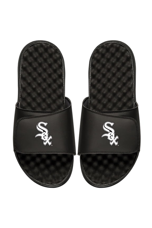 Men's ISlide Black Chicago White Sox Primary Logo Slide Sandals