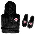 thumbnail image 1 of Men's ISlide  Black Cincinnati Reds Hooded Phantom Robe & Fur Slide Bundle, 1 of 1