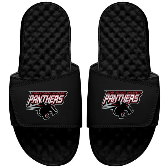 Men's ISlide Black Clark Atlanta Panthers Logo Slide Sandals