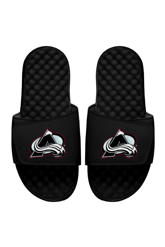 Men's ISlide Black Colorado Avalanche Ice Clipping Mask Slide Sandals