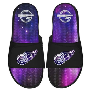 Men's ISlide  Black Detroit Red Wings Galaxy Gel Slide Sandals