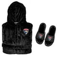 thumbnail image 1 of Men's ISlide  Black Florida Panthers Hooded Phantom Robe & Fur Slide Bundle, 1 of 1