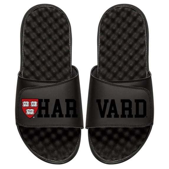 Men's ISlide Black Harvard Crimson Tonal Split Slide Sandals