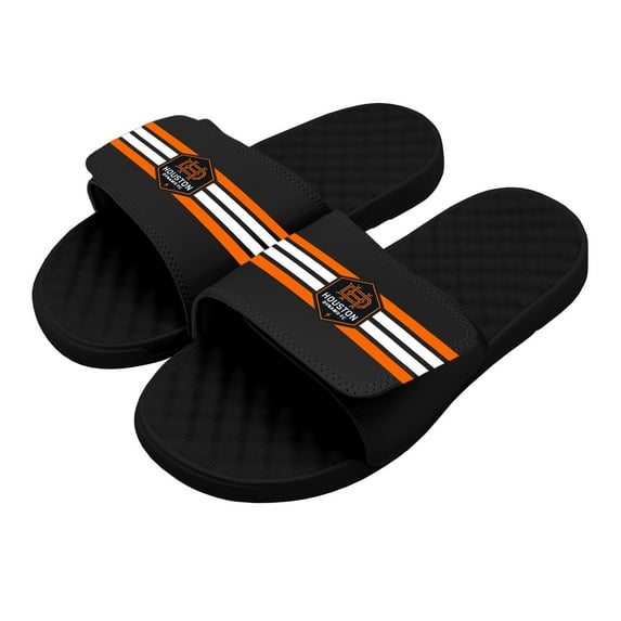 Men's ISlide Black Houston Dynamo FC Stripe Slide Sandals
