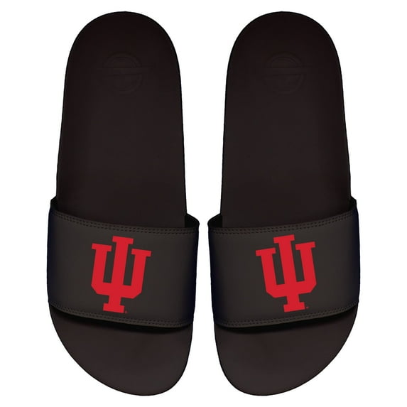 Men's ISlide Black Indiana Hoosiers Primary Logo Motto Slide Sandals