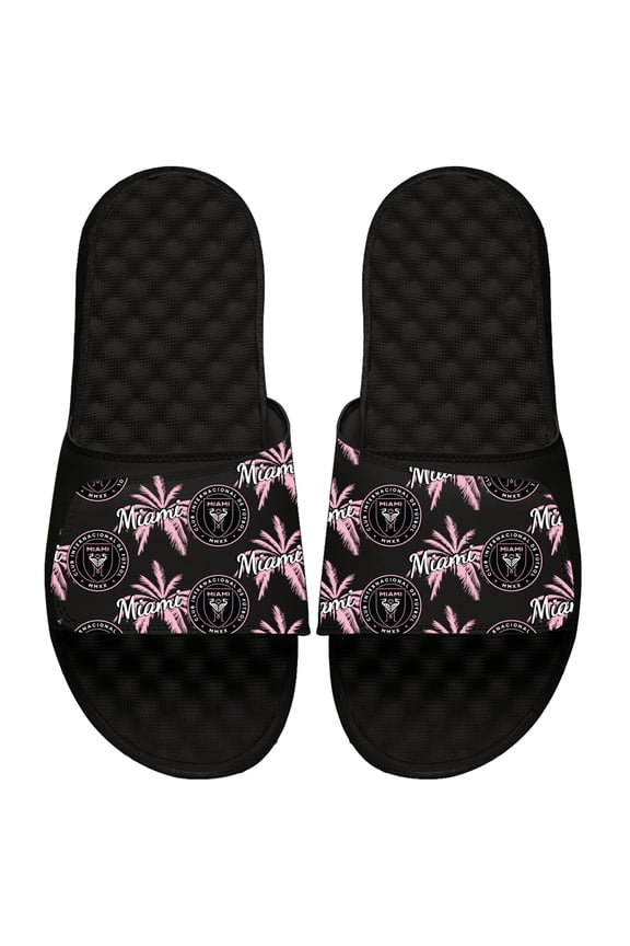 Men's ISlide Black Inter Miami CF Pattern Slide Sandals