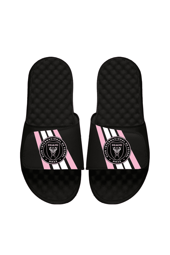 Men's ISlide Black Inter Miami CF Vertical Stripes Slide Sandals