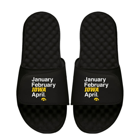 Men's ISlide Black Iowa Hawkeyes Months Slide Sandals
