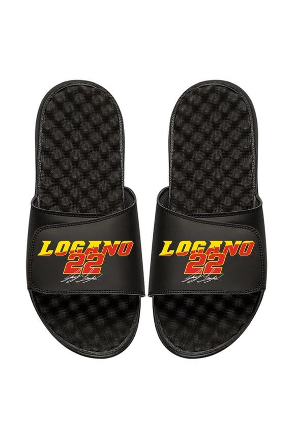 Men's ISlide Black Joey Logano NASCAR Driver Stack Slide Sandals