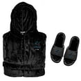 thumbnail image 1 of Men's ISlide  Black Miami Marlins Hooded Phantom Robe & Fur Slide Bundle, 1 of 1