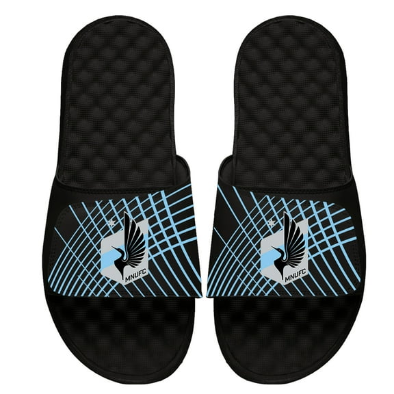 Men's ISlide  Black Minnesota United FC Lines Slide Sandals