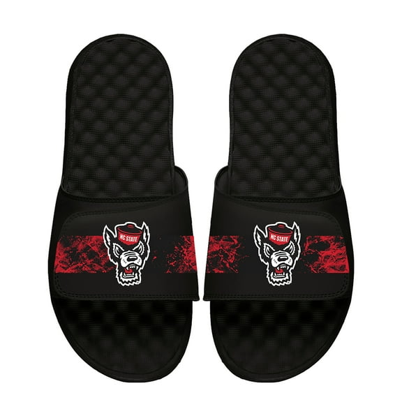 Men's ISlide Black NC State Wolfpack Distressed Slide Sandals
