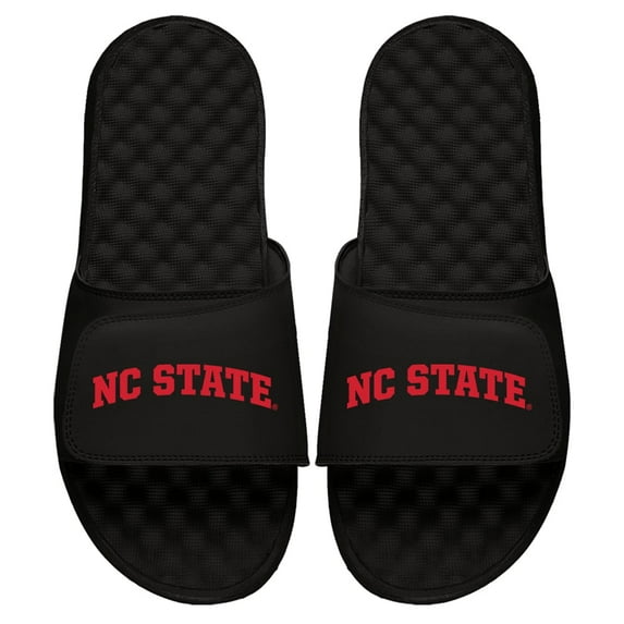 Men's ISlide Black NC State Wolfpack Wordmark Slide Sandals