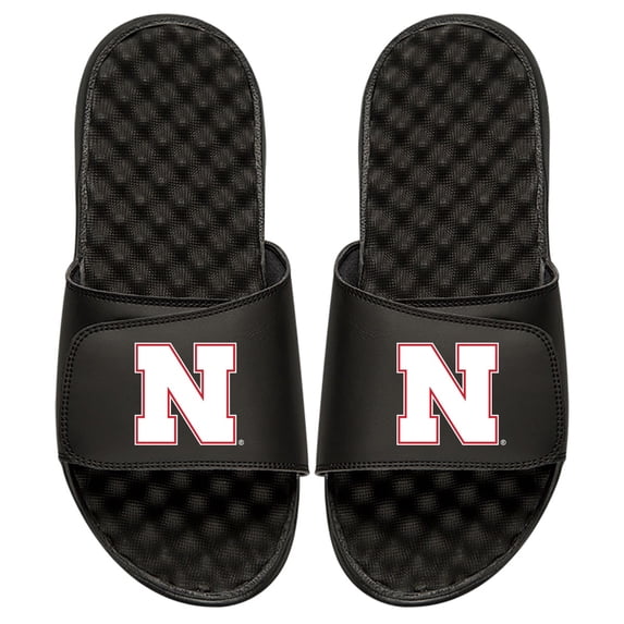 Men's ISlide Black Nebraska Huskers Primary Logo Slide Sandals