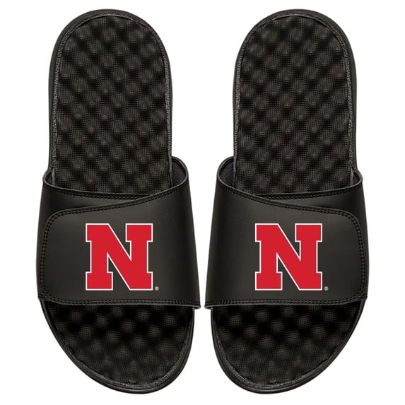 Men's ISlide Black Nebraska Huskers Primary Logo Slide Sandals