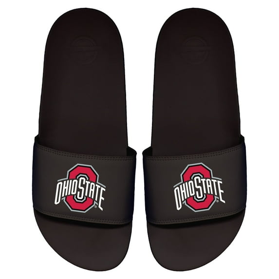 Men's ISlide Black Ohio State Buckeyes Primary Logo Motto Slide Sandals