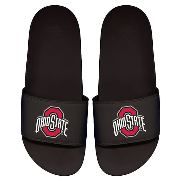 Men's ISlide Black Ohio State Buckeyes Primary Logo Motto Slide Sandals