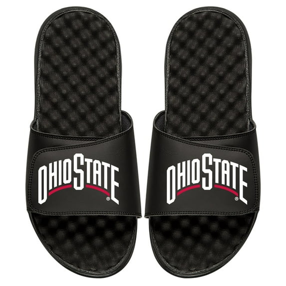 Men's ISlide Black Ohio State Buckeyes Wordmark Slide Sandals