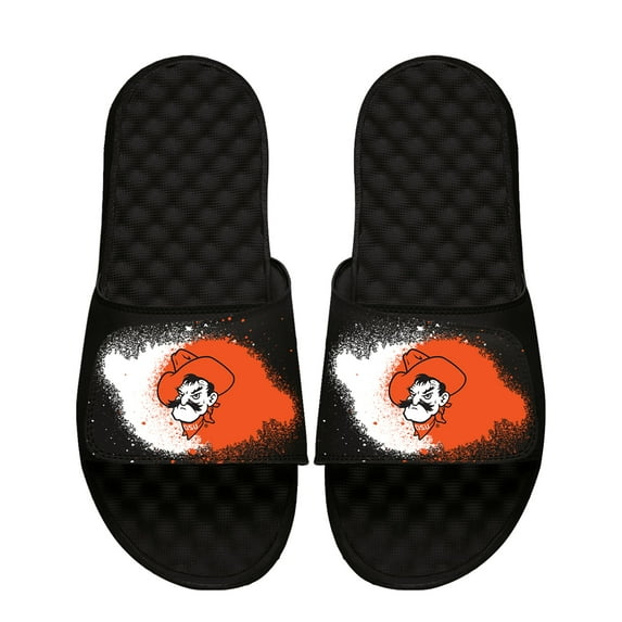 Men's ISlide Black Oklahoma State Cowboys Spray Paint Slide Sandals