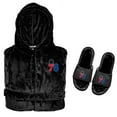 thumbnail image 1 of Men's ISlide  Black Philadelphia 76ers Hooded Phantom Robe & Fur Slide Bundle, 1 of 1
