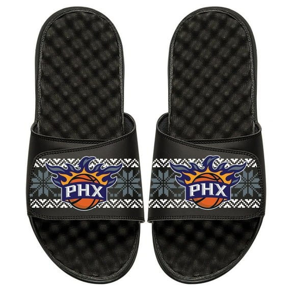 Men's ISlide Black Phoenix Suns Ugly Sweater Slide Sandals