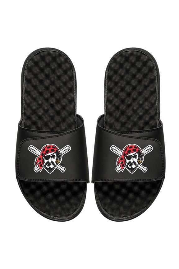 Men's ISlide Black Pittsburgh Pirates Alternate Logo Slide Sandals