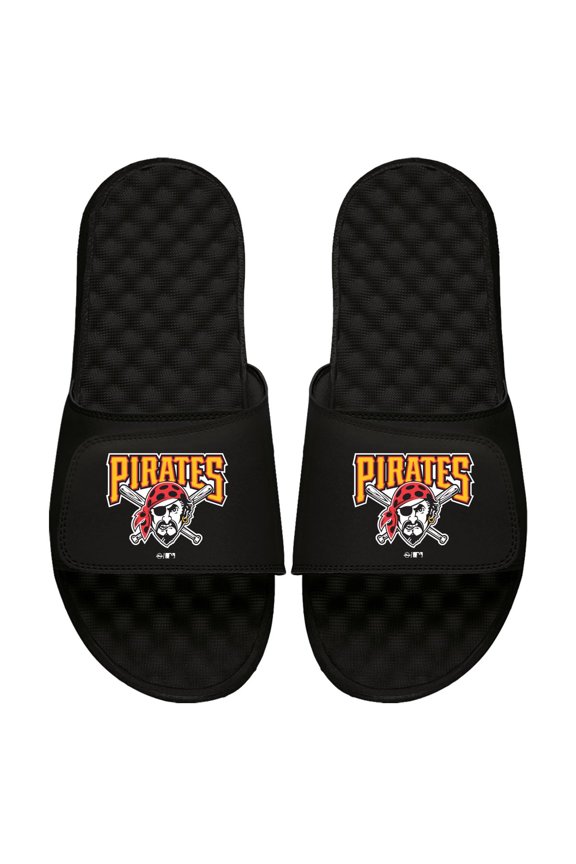 Men's ISlide Black Pittsburgh Pirates Cooperstown Logo Slide Sandals