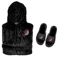 thumbnail image 1 of Men's ISlide  Black Portland Trail Blazers Hooded Phantom Robe & Fur Slide Bundle, 1 of 1