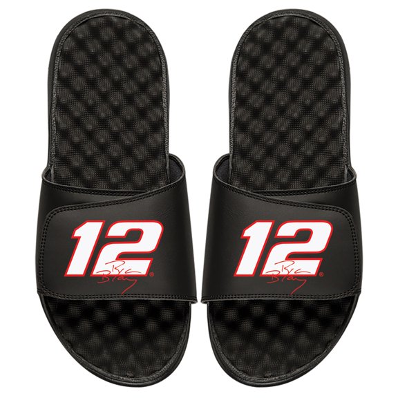 Men's ISlide Black Ryan Blaney NASCAR Driver Name & Number Slide Sandals