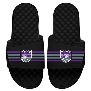 Men's ISlide Black Sacramento Kings Stripes Slide Sandals