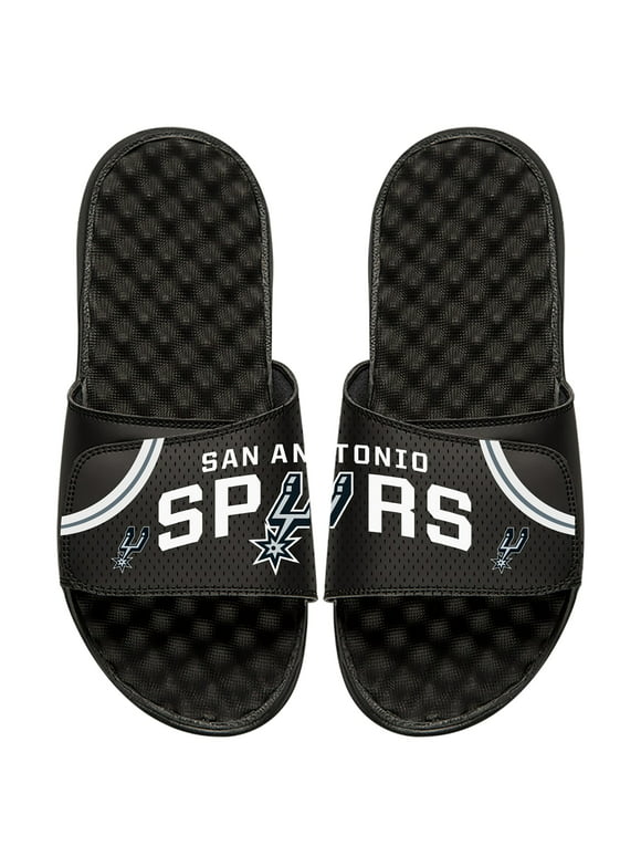 Men's ISlide Black San Antonio Spurs Away Jersey Split Slide Sandals