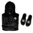 thumbnail image 1 of Men's ISlide  Black San Francisco Giants Hooded Phantom Robe & Fur Slide Bundle, 1 of 1