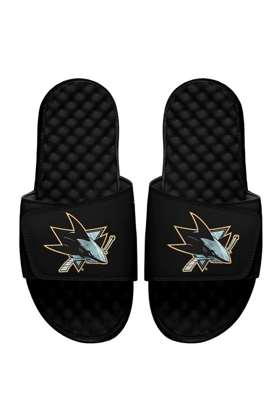 Men's ISlide Black San Jose Sharks Ice Clipping Mask Slide Sandals